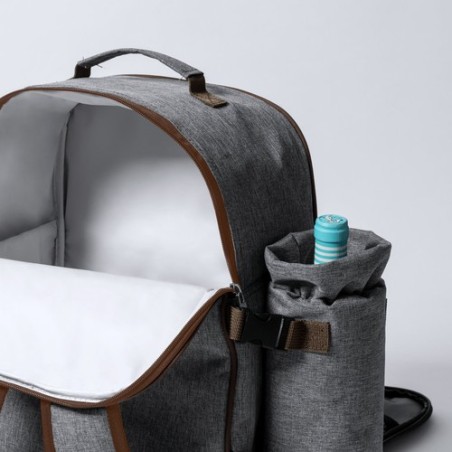 Sac à Dos Isotherme Éco-responsable Élégant Personnalisé pour Picnic Seyman Matières : PET recyclé Couleurs : gris marquage lase