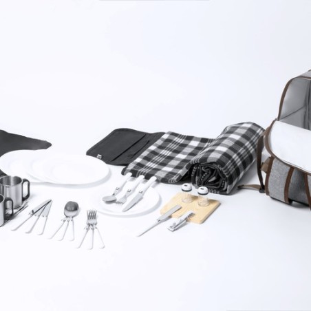 Sac à Dos Isotherme Éco-responsable Élégant Personnalisé pour Picnic Seyman Matières : PET recyclé Couleurs : gris personnalisat