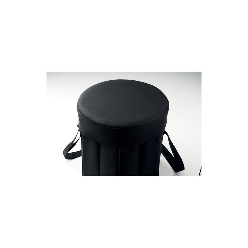 Tabouret/Table Pliable Personnalisé Éco-responsable pour Loisirs - SEAT & DRINK Matières : MDF Couleurs : noir impression haute 
