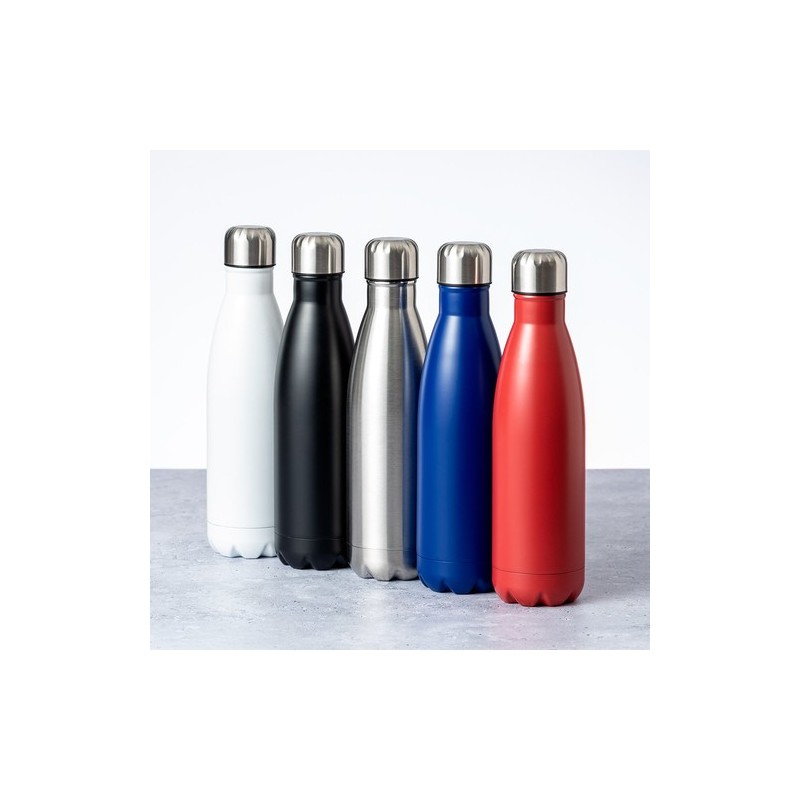 Bidon Isotherme Personnalisé 550ml Éco-responsable Liyar Matières : acier inoxydable Couleurs : bleu objet promo petit budget