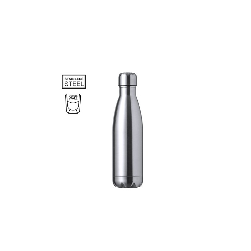 Bidon Isotherme Personnalisé 550ml Éco-responsable Liyar Matières : acier inoxydable Couleurs : argenté livraison express 24h 48