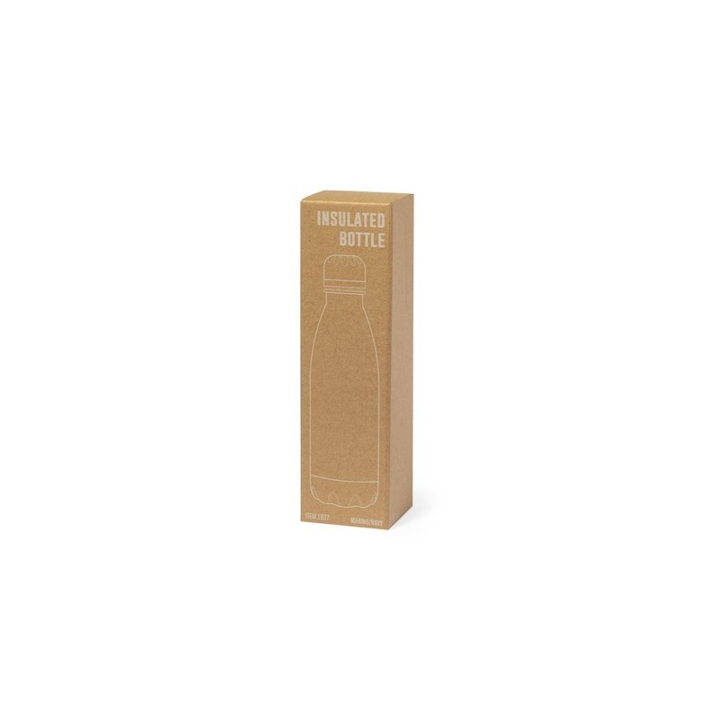Bidon Isotherme Personnalisé 550ml Éco-responsable Liyar Matières : acier inoxydable Couleurs : argenté marquage couleur éclatan