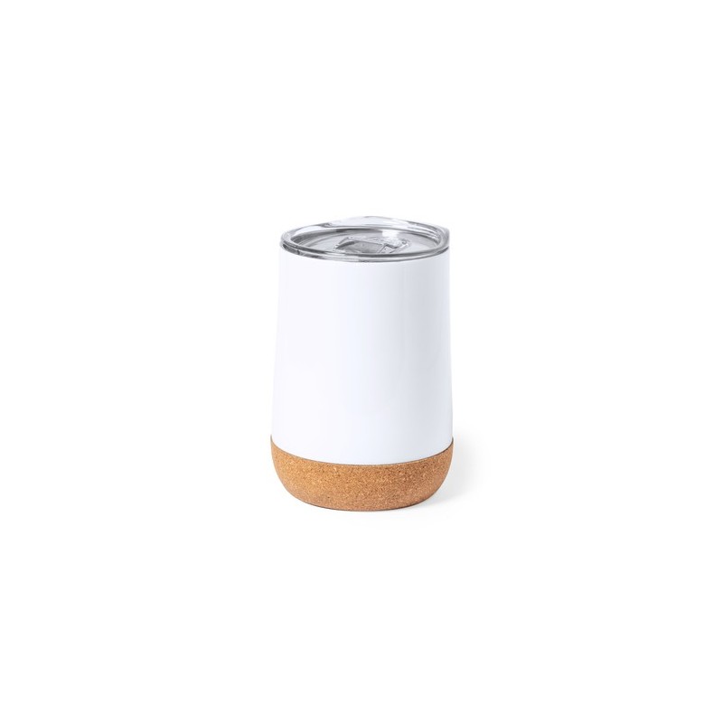Verre Thermique Personnalisé pour Sublimation - Barker Matières : liège Couleurs : blanc