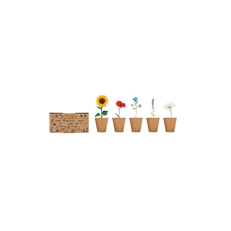 Kit de Culture de Fleurs Éco-responsable Personnalisé - FLOWERS Matières : papier Couleurs : beige goodies publicitaire événemen