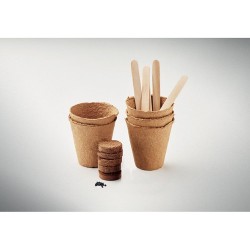Kit de Culture de Fleurs Éco-responsable Personnalisé - FLOWERS Matières : papier Couleurs : beige impression haute définition