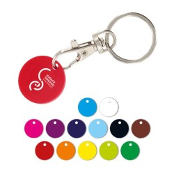 Porte-clé mousqueton en métal avec jeton caddie personnalisé - Objets publicitaires de qualité