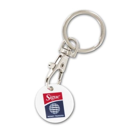 Porte-Clés Mousqueton Métal avec Jeton Caddie