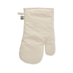 Gant de cuisine  en coton organique personnalisé NEVON Matières : coton biologique Couleurs : beige marquage laser ultra précis