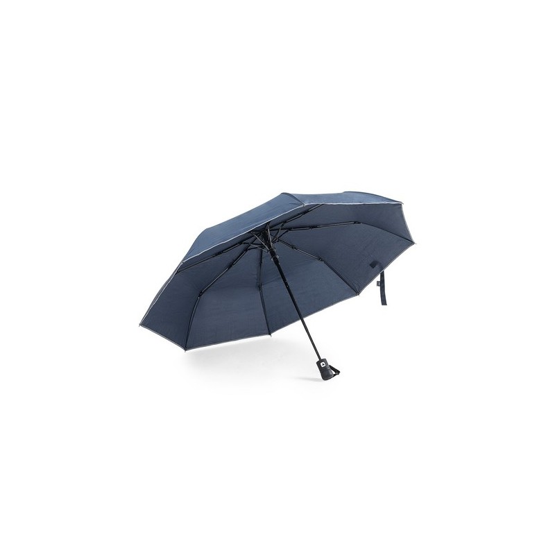 Parapluie Éco-responsable Personnalisé à Prix Abordable - Nereus Matières : PET recyclé Couleurs : bleu marine marquage laser ul