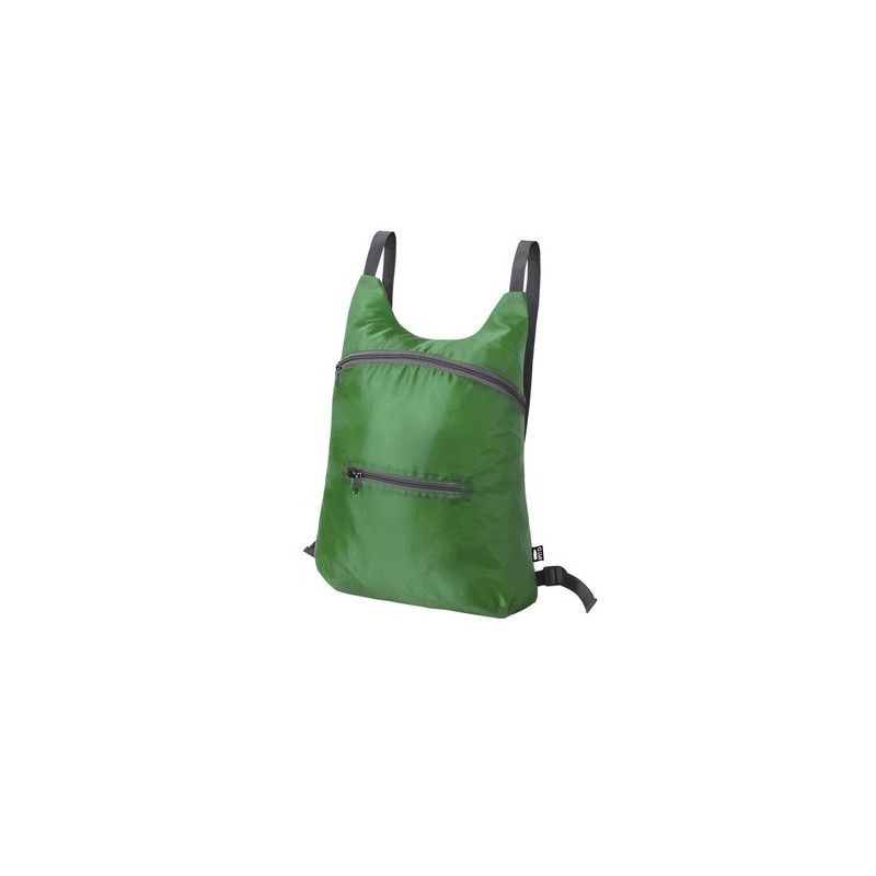 Sac à Dos Éco-responsable Pliable Personnalisé Pas Cher - Brocky Matières : PET recyclé Couleurs : noir objet promo petit budget