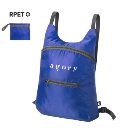 Sac à Dos Éco-responsable Pliable Personnalisé Pas Cher - Brocky Matières : PET recyclé Couleurs : vert impression haute définit
