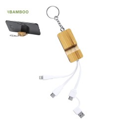 Câble de Charge Multifonction Éco-responsable Drusek Matières : bambou