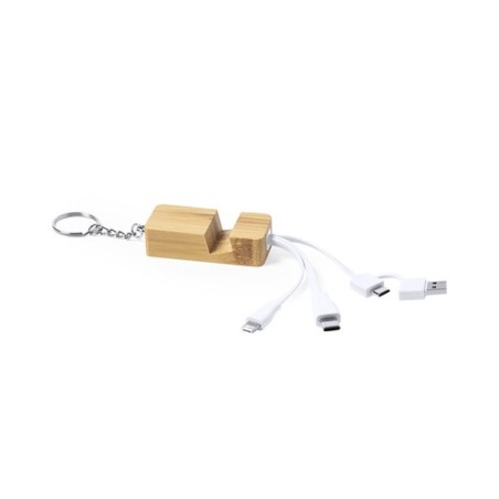 Câble de Charge Multifonction Éco-responsable Drusek Matières : bambou goodies publicitaire événementiel