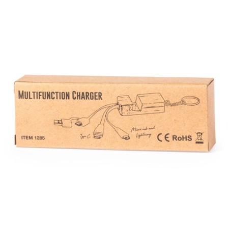 Câble de Charge Multifonction Éco-responsable Drusek Matières : bambou marquage laser ultra précis