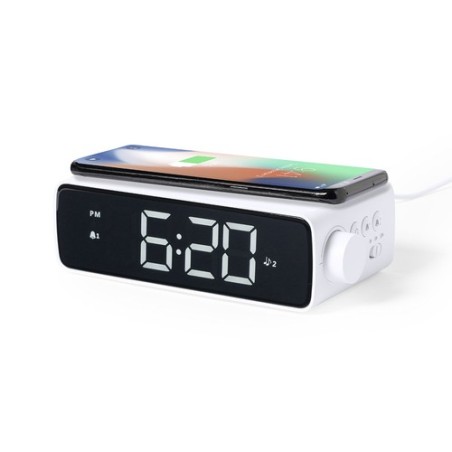 Horloge Multifonction Personnalisée avec Chargeur et Lampe LED Fabirt cadeau entreprise pas cher