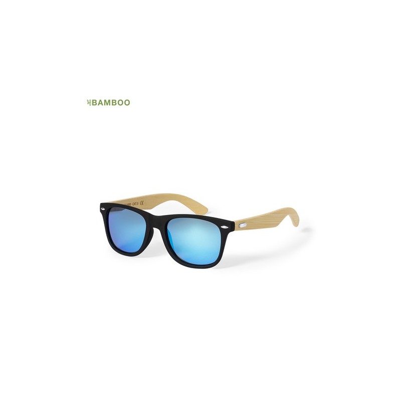 Lunettes de Soleil Personnalisées UV400 Mitrox pas cher Matières : bambou Couleurs : jaune goodies publicitaire événementiel