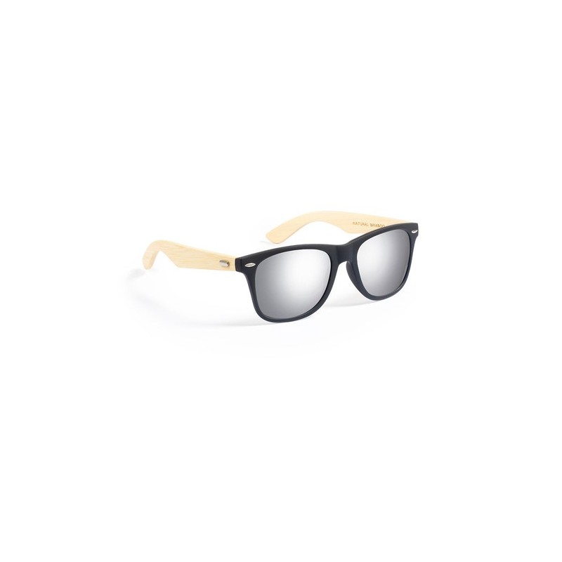 Lunettes de Soleil Personnalisées UV400 Mitrox pas cher Matières : bambou Couleurs : jaune objet publicitaire robuste
