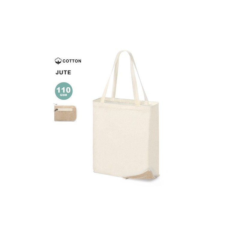 Sac Pliable Éco-responsable Personnalisé Idéal pour vos Courses - Dylan Matières : coton Couleurs : naturel personnalisable avec