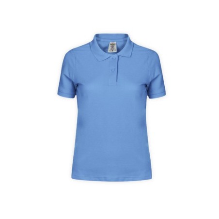 Polo Femme 100% Coton Coloré Personnalisé "Keya" WPS180 Matières : coton Taille textile : L Couleurs : bleu marquage couleur écl