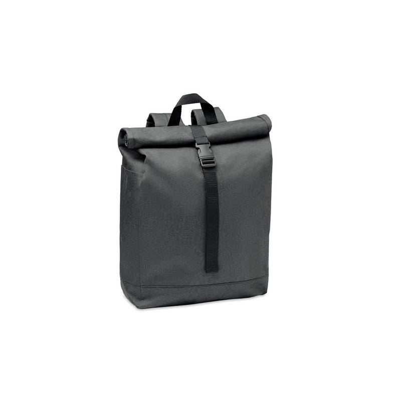 Sac à dos  600D RPET 2 tons UDINE Matières : PET recyclé Couleurs : noir
