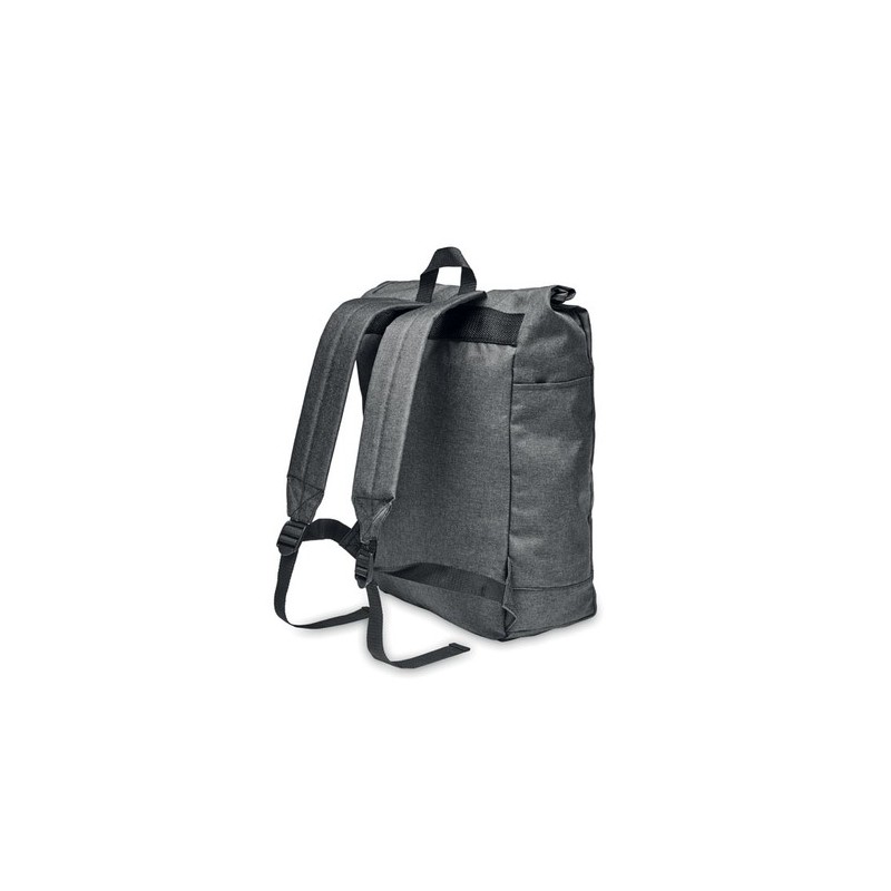 Sac à dos  600D RPET 2 tons UDINE Matières : PET recyclé Couleurs : noir cadeau entreprise pas cher