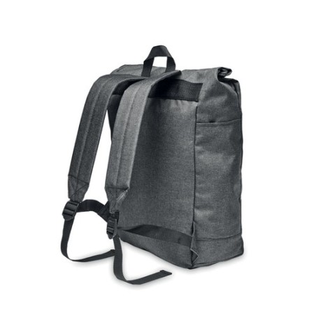 Sac à dos  600D RPET 2 tons UDINE Matières : PET recyclé Couleurs : noir cadeau entreprise pas cher