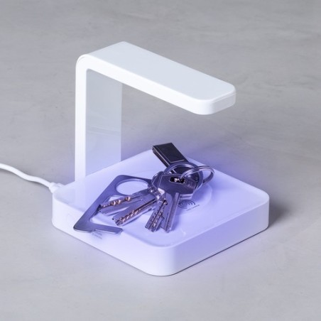 Lampe UV Stérilisatrice Éco-responsable et Chargeur Sans Fil Personnalisé - Blay Couleurs : blanc objet promotionnel éco-respons
