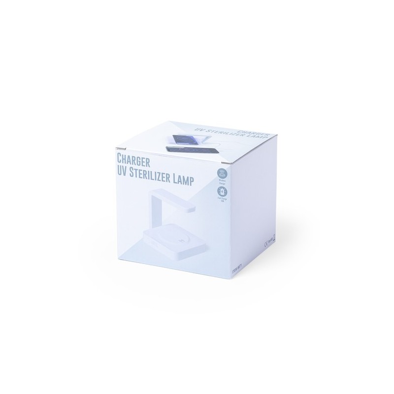 Lampe UV Stérilisatrice Éco-responsable et Chargeur Sans Fil Personnalisé - Blay Couleurs : blanc goodies entreprise design