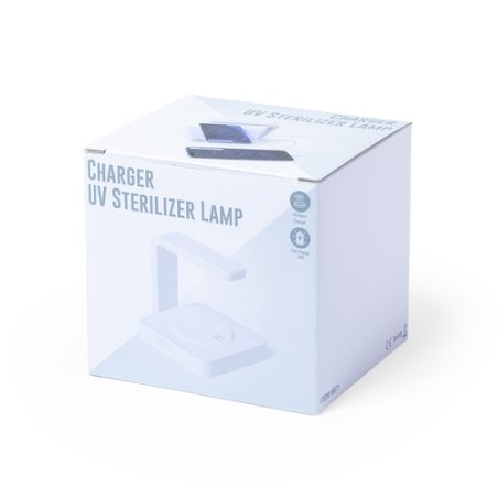 Lampe UV Stérilisatrice Éco-responsable et Chargeur Sans Fil Personnalisé - Blay Couleurs : blanc goodies entreprise design