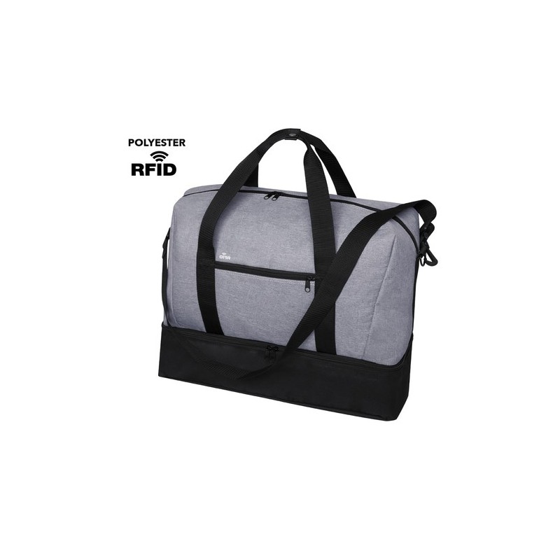 Sac de voyage Personnalisé en toile - Kanit Matières : polyester Couleurs : gris personnalisable avec votre logo