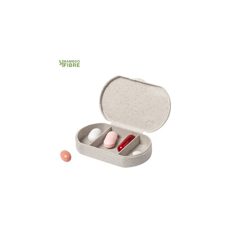 Pilulier Pratique Personnalisé Éco-responsable Varsum Matières : fibre de bambou Couleurs : naturel personnalisable avec votre l
