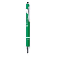 Stylet bille personnalisé multifonction - Lekor Matières : caoutchouc Couleurs : vert objet promotionnel éco-responsable