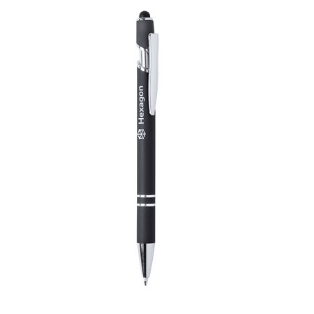 Stylet bille personnalisé multifonction - Lekor Matières : caoutchouc Couleurs : blanc objet promo petit budget
