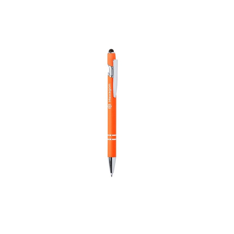 Stylet bille personnalisé multifonction - Lekor Matières : caoutchouc Couleurs : blanc impression logo haute qualité