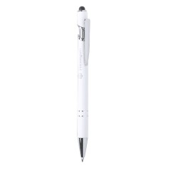 Stylet bille personnalisé multifonction - Lekor Matières : caoutchouc Couleurs : blanc objet publicitaire robuste