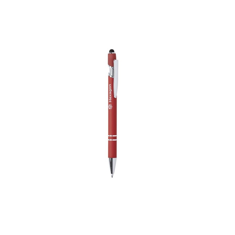 Stylet bille personnalisé multifonction - Lekor Matières : caoutchouc Couleurs : bleu marine cadeau collaborateur premium