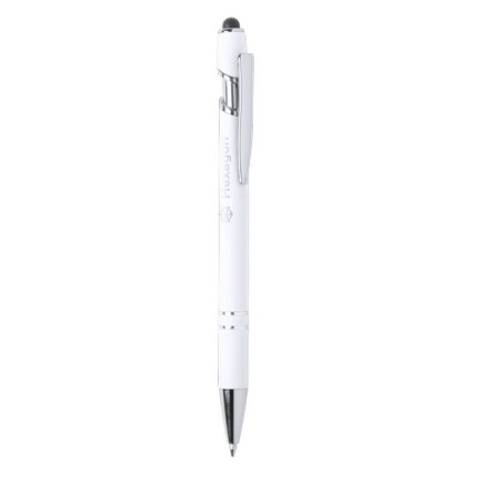 Stylet bille personnalisé multifonction - Lekor Matières : caoutchouc Couleurs : bleu marine marquage couleur éclatante
