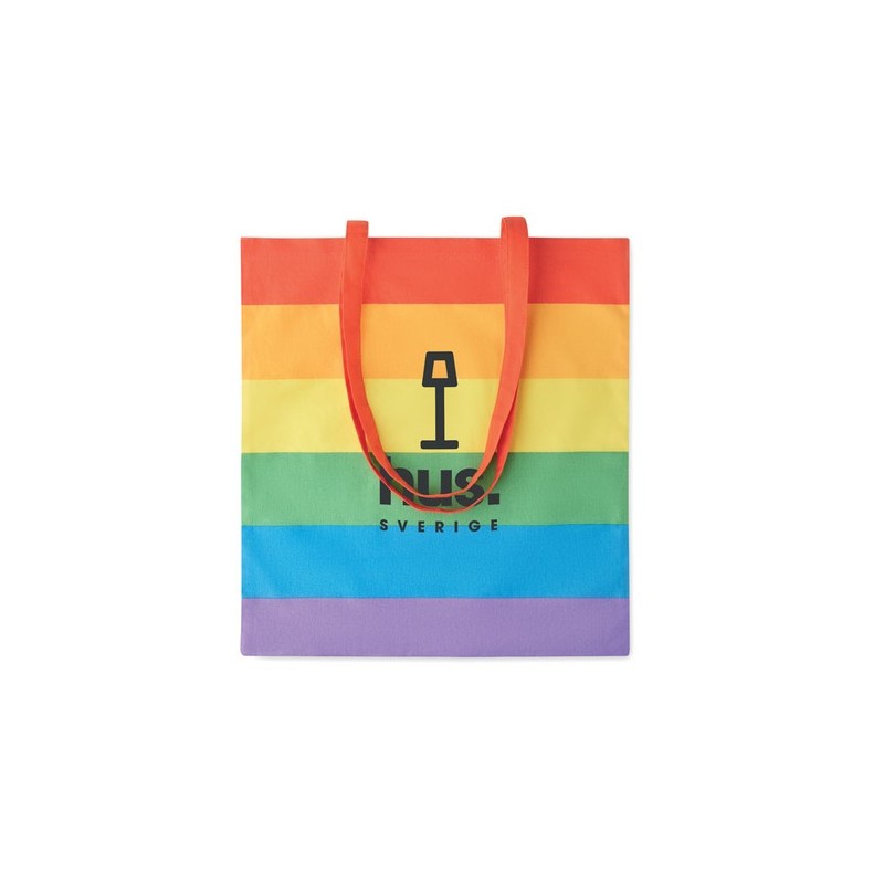 Sac shopping  en coton 200 gr/m² Borealis Matières : coton Couleurs : multicolore cadeau entreprise pas cher