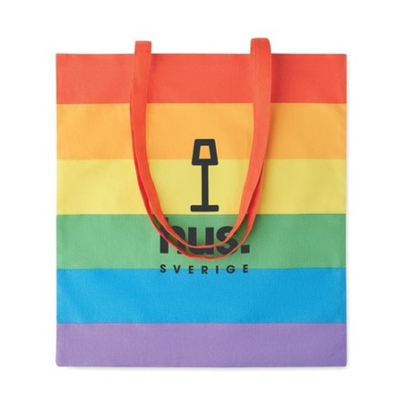 Sac shopping  en coton 200 gr/m² Borealis Matières : coton Couleurs : multicolore cadeau entreprise pas cher