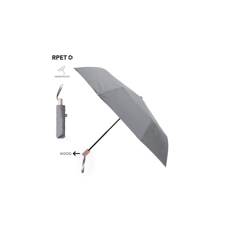 Parapluie  personnalisé éco-friendly - Brosian Matières : PET recyclé Couleurs : bleu personnalisation rapide en France