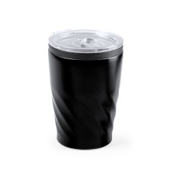 Verre isotherme personnalisé pour entreprise - Modèle Ripon Matières : acier inoxydable Couleurs : noir
