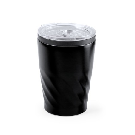 Verre isotherme personnalisé pour entreprise - Modèle Ripon Matières : acier inoxydable Couleurs : noir