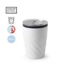Verre isotherme personnalisé pour entreprise - Modèle Ripon Matières : acier inoxydable Couleurs : blanc livraison express 24h 4