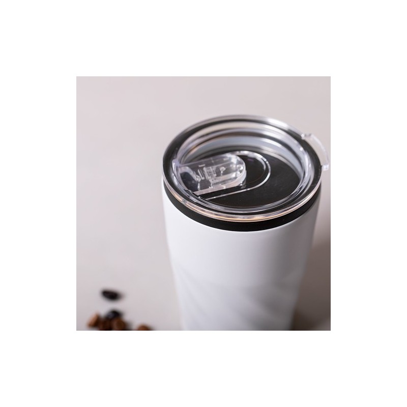 Verre isotherme personnalisé pour entreprise - Modèle Ripon Matières : acier inoxydable Couleurs : blanc personnalisation sur me