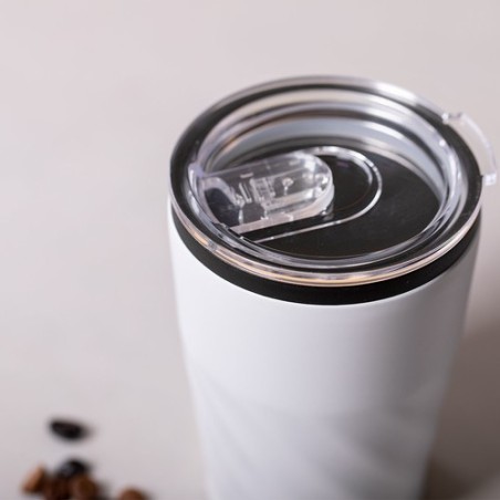 Verre isotherme personnalisé pour entreprise - Modèle Ripon Matières : acier inoxydable Couleurs : blanc personnalisation sur me