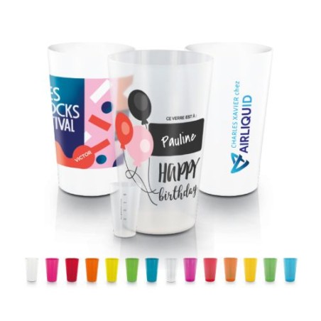 Gobelet Plastique Réutilisable 30 cl - Événements Colorés Personnalisé