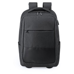 Sac à Dos Trolley Polyvalent et Chic Personnalisé Haltrix Matières : polyester Couleurs : noir cadeau entreprise pas cher
