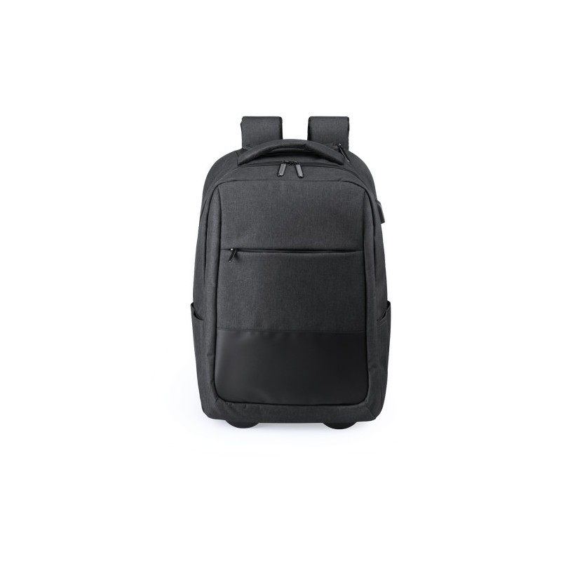 Sac à Dos Trolley Polyvalent et Chic Personnalisé Haltrix Matières : polyester Couleurs : noir cadeau entreprise pas cher