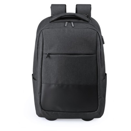 Sac à Dos Trolley Polyvalent et Chic Personnalisé Haltrix Matières : polyester Couleurs : noir cadeau entreprise pas cher