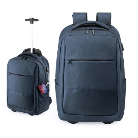 Sac à Dos Trolley Polyvalent et Chic Personnalisé Haltrix Matières : polyester Couleurs : bleu marine personnalisable avec votre